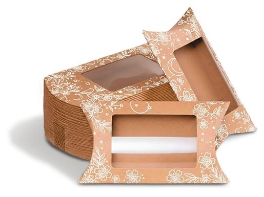 Custom pillow boxes with window